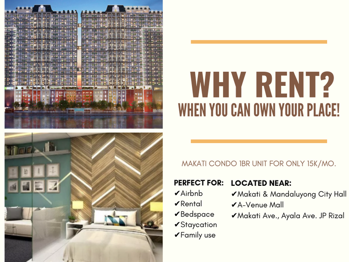 SmartHome Ready 1BR Condo in Makati Mandaluyong with 1 car parking